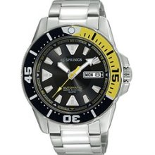 J Springs Automatic Diver Mens Watch Black Dial; Metal Silver J70870