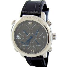 Jacob & Co H24 Collection H24SSG Black Leather Automatic Men's Watch