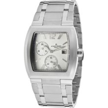 JACQUES LEMANS Watches Men's Silver Textured Dial Stainless Steel Sta