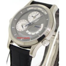 Jaeger Lecoultre Jlc Master Geographic 18k White Gold Mens Watch 142.3.92