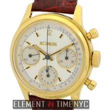 Jaeger-lecoultre Vintage Master Chronograph 18k Yellow Gold 35mm Silver Dial