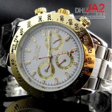 Jaragar Men Mechanical Replica Dive White Dial Stainless Oyster Mens