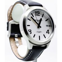 Jorg Gray Men's Analogue Watch Jg1950-13 With White Dial And Leather Strap