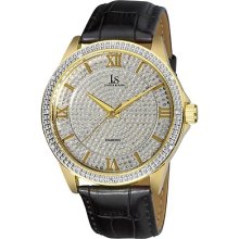 Joshua & Son's Men's Diamond Quartz Strap Watch