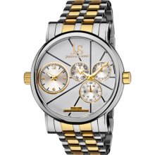 Joshua & Sons Watches Men's Silver Tone Dial Two Tone Stainless steel