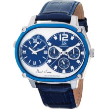 Joshua & Sons Watches Men's Blue Dial Blue Leather Blue Leather/Blue D
