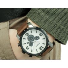 Jr1390 Fossilbrown Leather Strap Chronograph Large Size Men's Latest Watch
