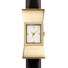 kate spade new york square leather strap watch Black