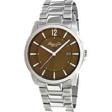 Kenneth Cole York Mens Classic Tobacco Brown Dial Stainless Steel Watch