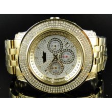 King Master/joe Rodeo/jojo Yellow Big Face 52 Mm 3 Row Diamond Watch 3.0 Ct