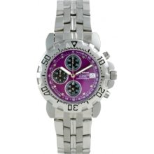 Krug Baumen 241269dm-pu Mens Sportsmaster Diamond Purple Dial Rrp Â£299