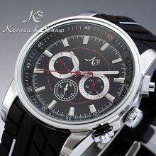 Ks Genuine Automatic Mechanical Day Date 24 Hours Display Sillione Men Watch