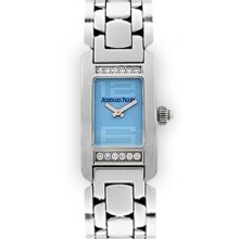 Ladies 18K White Gold Beadset Bezel Audemars Piguet Promesse Mini