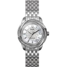 Ladies' Bulova Precisionist Diamond Accent Watch with Mother-of-Pearl Dial (Model: 96R153) bulova