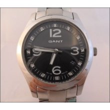 Ladies Classic Stainless Steel Gant St Helena Black Crystal Fashion Watch