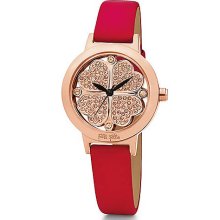 Ladies' Heart4Heart Rose Gold & Red Patent Leather Watch