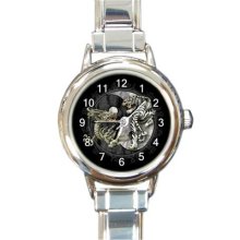 Ladies Round Italian Charm Watch Tiger Dragon Yin Yang Gift model 30319729