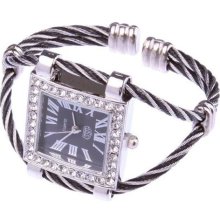 Lady Roman Numerals Dial Big Square Bracelet Watch ...