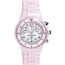 Lady's Technomarine Tlccp07 Baby Pink Ceramic Chronograph Ret$1,550 Swis