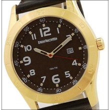 Lambretta Luigi Leather Strap Brown Dial Gold Tone Case Mens Watch 2125/bro