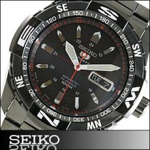 Latest Seiko 5 Sport Black Ip Compass Bezel Mens 100m Automatic Watch Snzj11j1