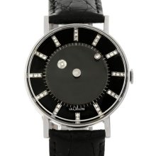Lecoultre Vacheron Constantin Galaxy Mystery Dial 14k White Gold Diamond Watch