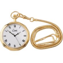 Limit Men's Round Gold Plated Pocket Watch 5336.9 With A White Dial