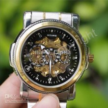 Luxury Mens Fashion Watches Steel Transparent Mechanical Steel/gold