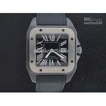Luxury Men's Santos 100 Black Automatic W2020010 Watch Wrist Mens Wa