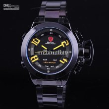 Luxury Mens Wrist Watches Quartz Digital Date Day Sport Stainless St