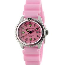 M1 Series Pink Stainless Steel Dive Watch With Rubber Strap