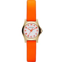 Marc by Marc Jacobs Women's Henry Dinky Orange Leather Watch - Orange