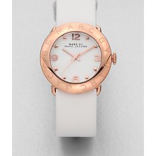 Marc by Marc Jacobs Amy Rose Goldtone Stainless Steel & Leather Watch - White-Rose Gold