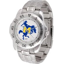 McNeese State Cowboys Mens Sports Steel Watch