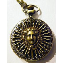 Medusa Greek God Steampunk Pocket Watch Retro Victorian Gothic Style Necklace or Chain Fob Goth