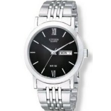 Men`s Citizen Quartz Stainless Steel Silver Tone Watch