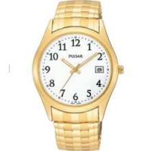 Men`s Pulsar Expansion Collection Gold Watch W/ Date