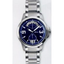 Men`s Quartzline Retrograde Silver 20 Atm Watch W/ Stainless Steel Bracelet