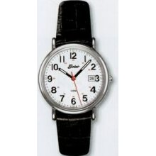 Men`s Quartzline Strap 3 Atm Silver Watch W/ Luminous Dial & Hand