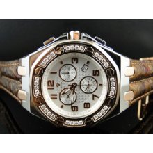 Mens Aqua Master Jojo Joe Rodeo Royal Oak Rose Diamond Watch 32 1.5 Ct Swiss