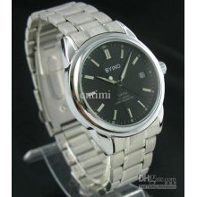Mens Black Automatic Mechanical Stainless Watches Gents