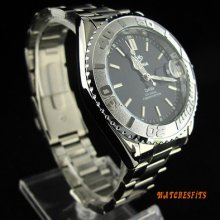 Men's Black Dial Stainless Steel Chic Automatic Mechanical Watch Calendar Watch