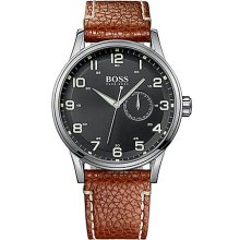 Men's Brown Leather Band Watch