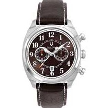 Men's Bulova Adventurer Chronograph Watch with Brown Dial (Model: 96B161) bulova