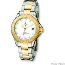 Men's Charles Hubert 14k Gold-plated Two-tone White Dial Watch