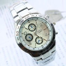 Men's Hot Fashion Luxury Stainless Steel Quartz Analog Wrist Watch Xmas Gift