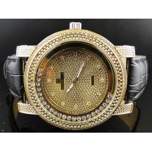 Mens Ice Time Real Genuine 12 Diamond White Finish Watch Floating Stones Tr-02