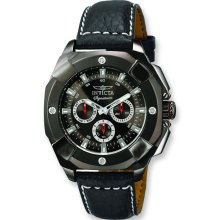 Mens Invicta Signature Black Dial Multifunction Quartz Watch