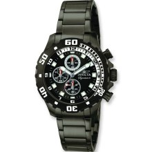 Mens Invicta Signature IPB-plated Black Dial Quartz Watch