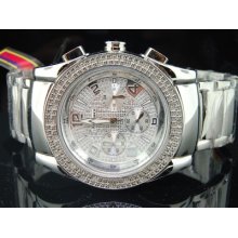 Mens Jojino/jojo/joe Rodeo Diamond Watch Shiny Dial .25 Ct Big Face 45mm Ij-1105